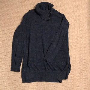 Long sweater with snap neck